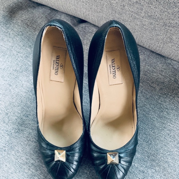 Black leather Valentino Rockstud platform - Picture 3 of 6